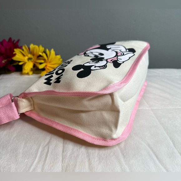 New Mickey & Minnie Cartoon Canvas Adjustable Shoulder/Crossbody Bag - Picture 7 of 11